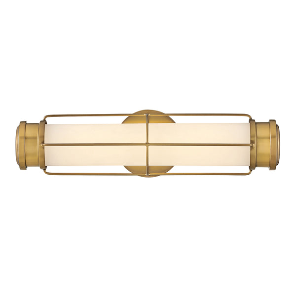 Saylor Small IP44 Dimmable LED Bathroom Wall Light in Heritage Brass