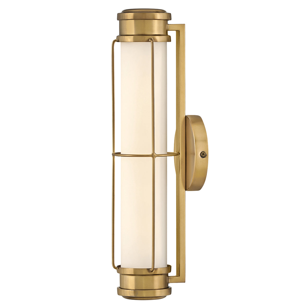Saylor Small IP44 Dimmable LED Bathroom Wall Light in Heritage Brass
