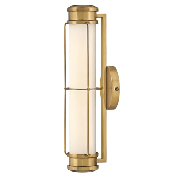 Saylor Small IP44 Dimmable LED Bathroom Wall Light in Heritage Brass