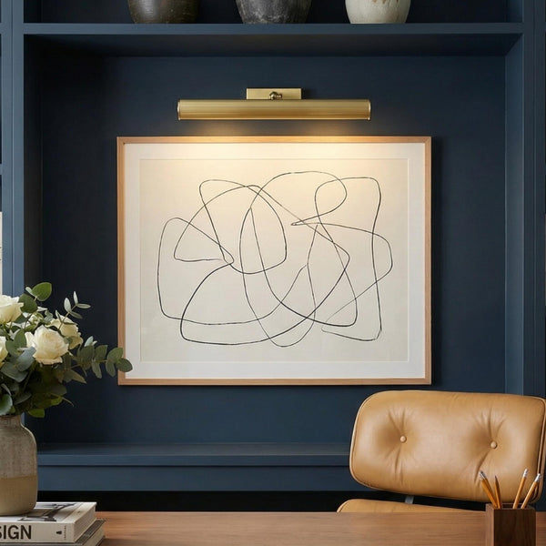 Cambridge Adjustable Reeded 355mm Solid Brass Picture Light in Satin Brass