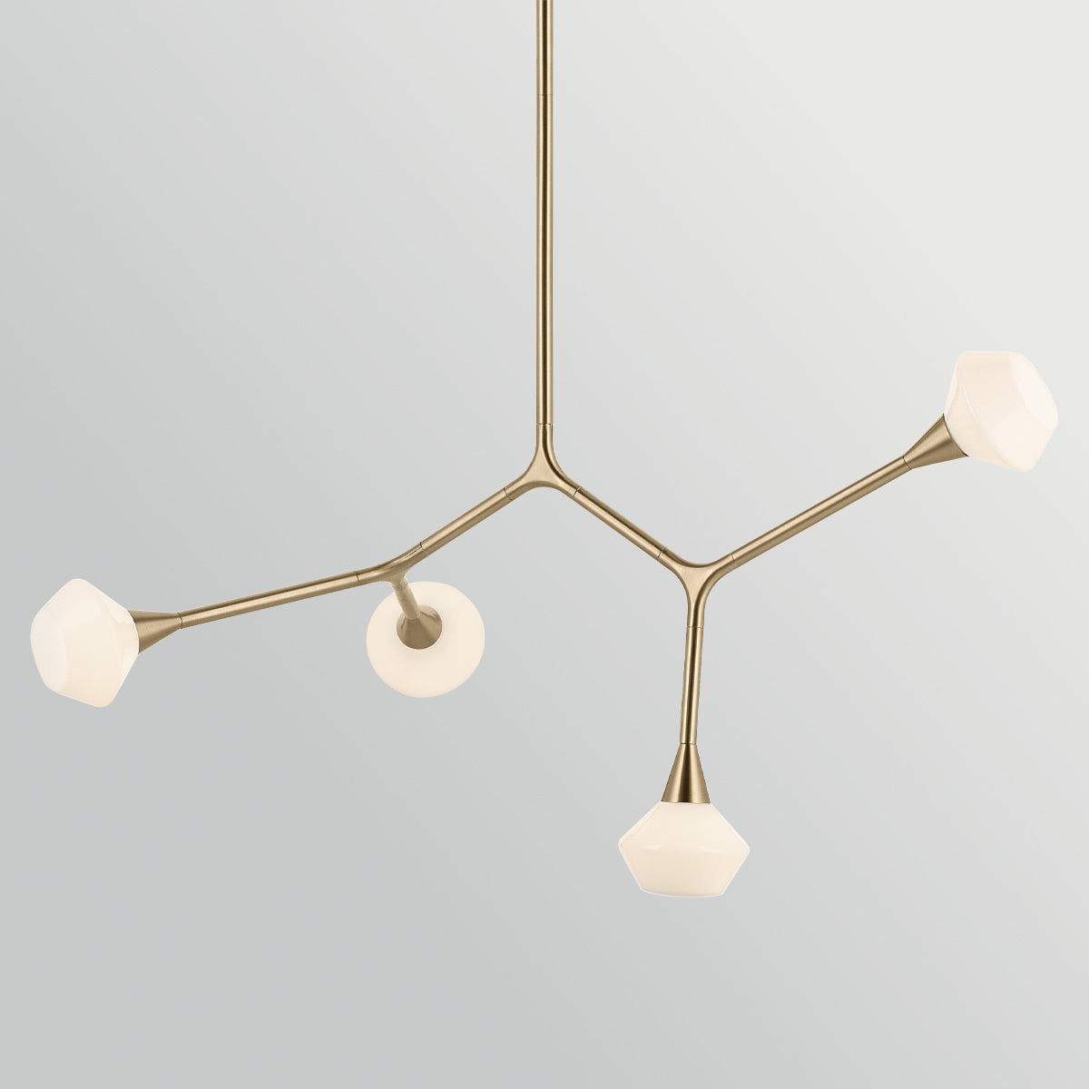 Cassius Four Light Pendant or Semi Flush Ceiling Light in Champagne Bronze