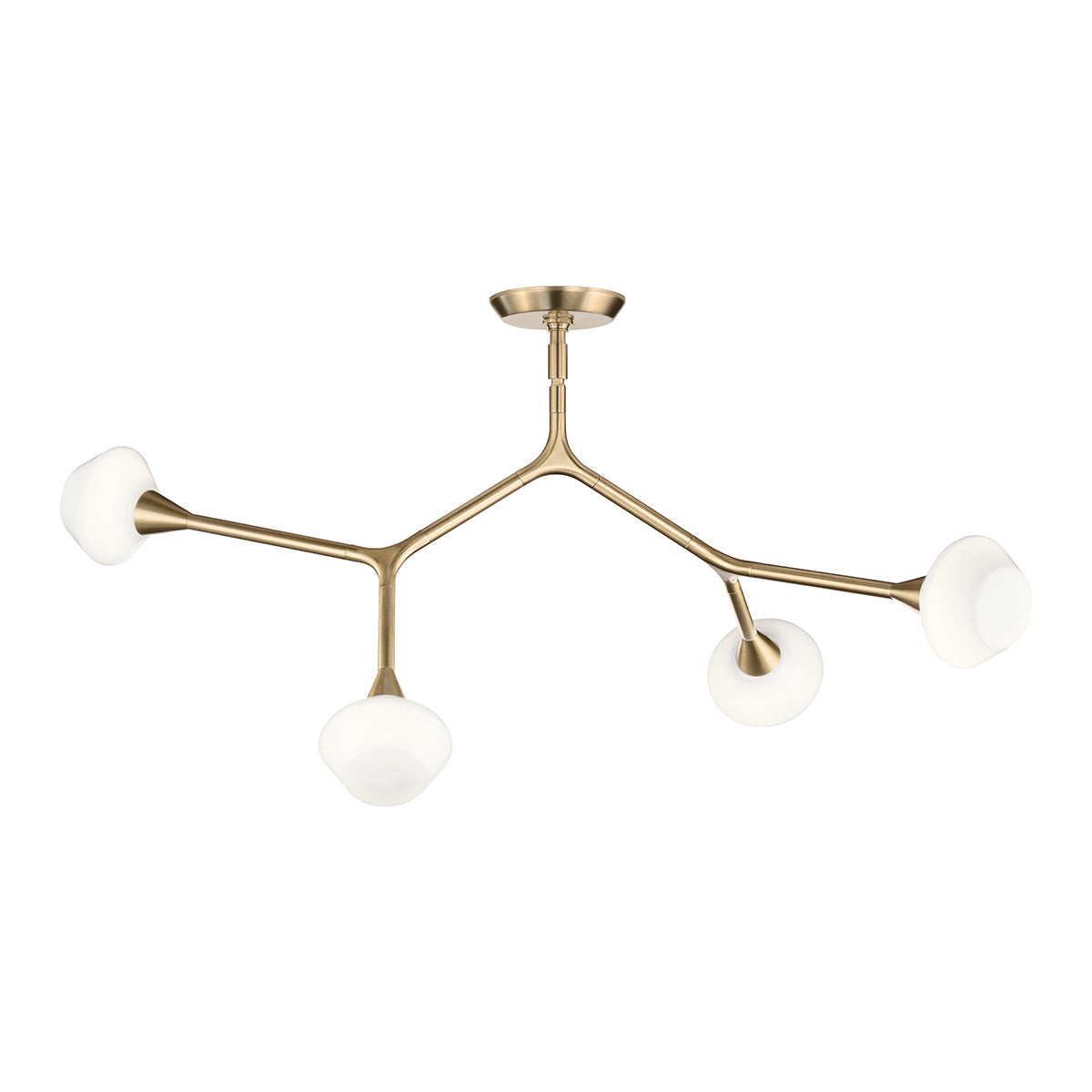 Cassius Four Light Pendant or Semi Flush Ceiling Light in Champagne Bronze