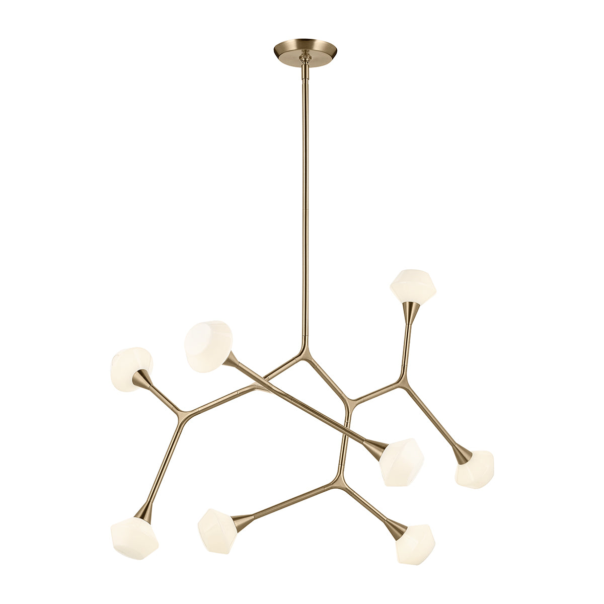 Cassius Eight Light Pendant or Semi Flush Ceiling Light in Champagne Bronze