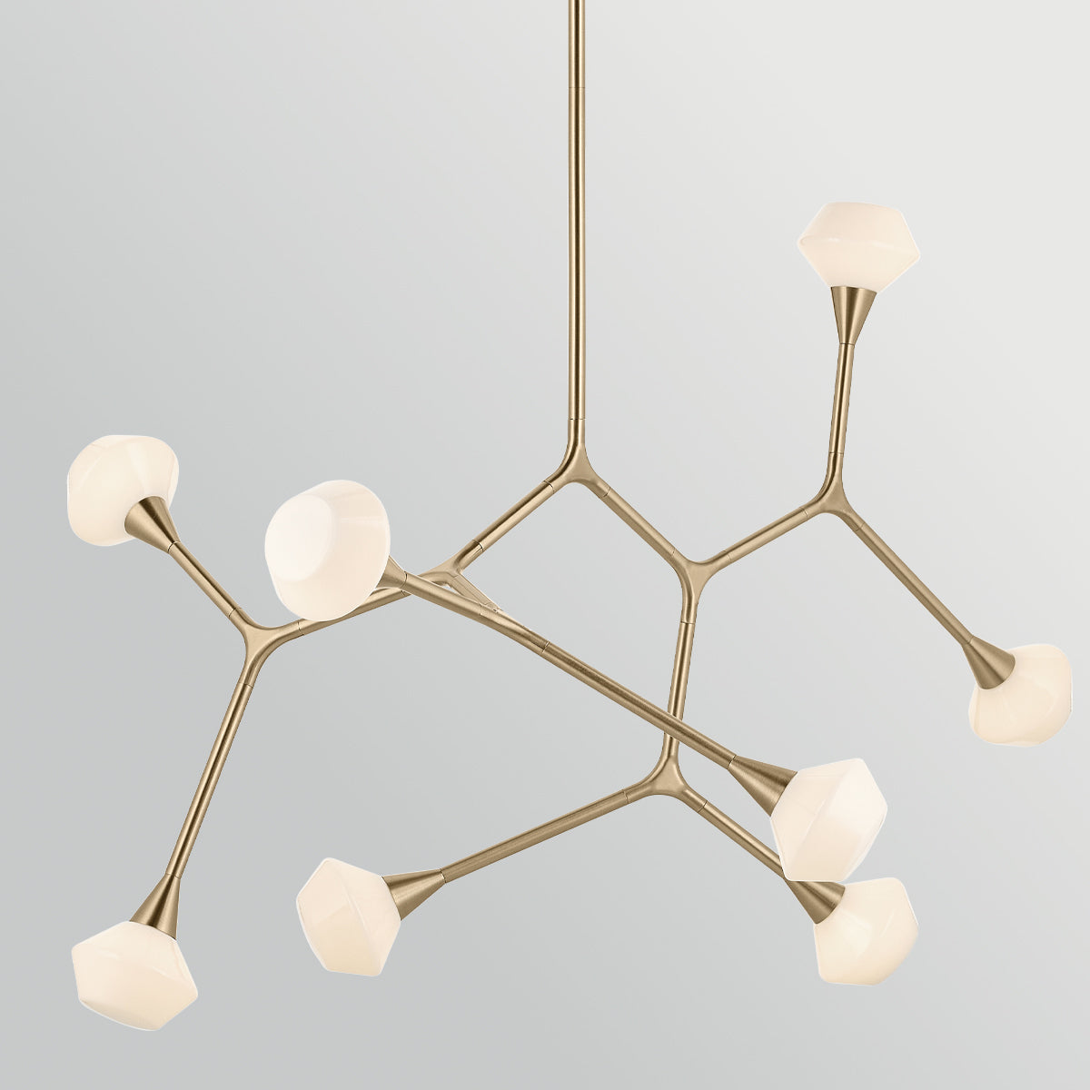 Cassius Eight Light Pendant or Semi Flush Ceiling Light in Champagne Bronze