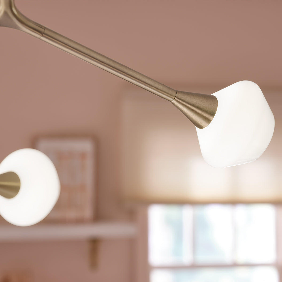 Cassius Eight Light Pendant or Semi Flush Ceiling Light in Champagne Bronze