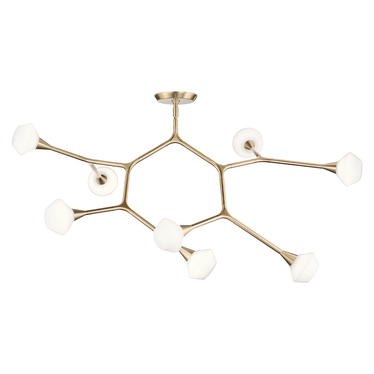 Cassius Eight Light Pendant or Semi Flush Ceiling Light in Champagne Bronze