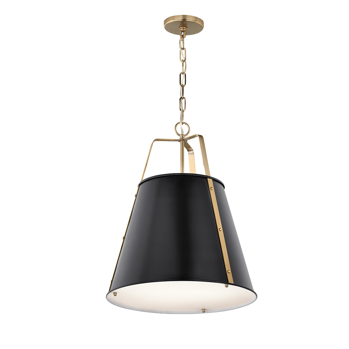 Etcher Large Single Drop Pendant in Black & Champagne Bronze