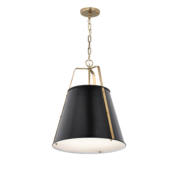Etcher Large Single Drop Pendant in Black & Champagne Bronze
