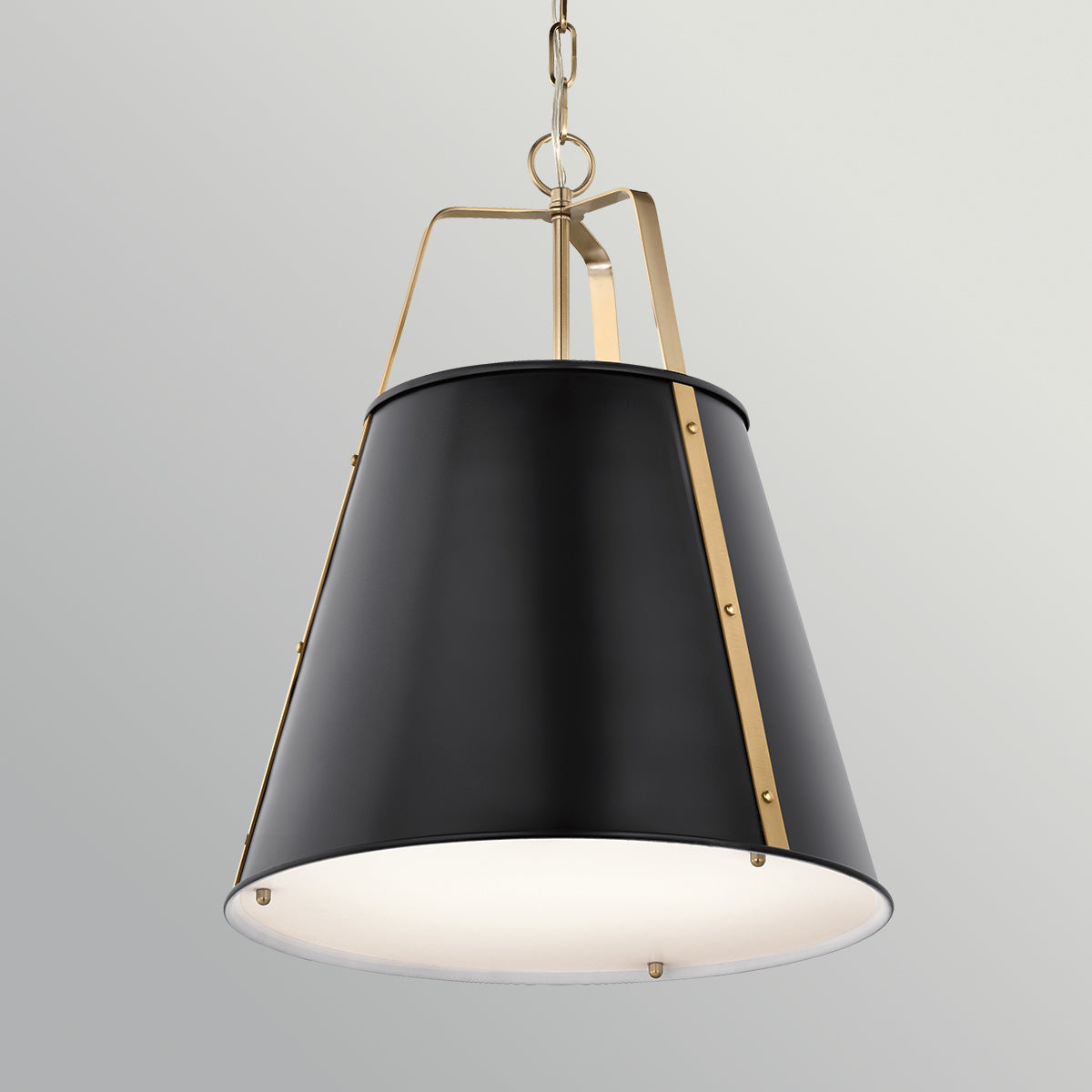 Etcher Large Single Drop Pendant in Black & Champagne Bronze
