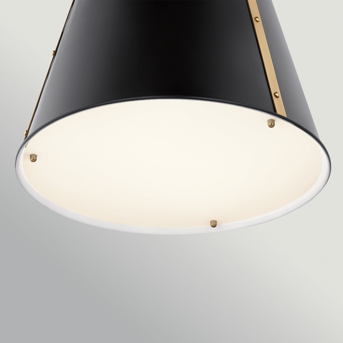 Etcher Large Single Drop Pendant in Black & Champagne Bronze