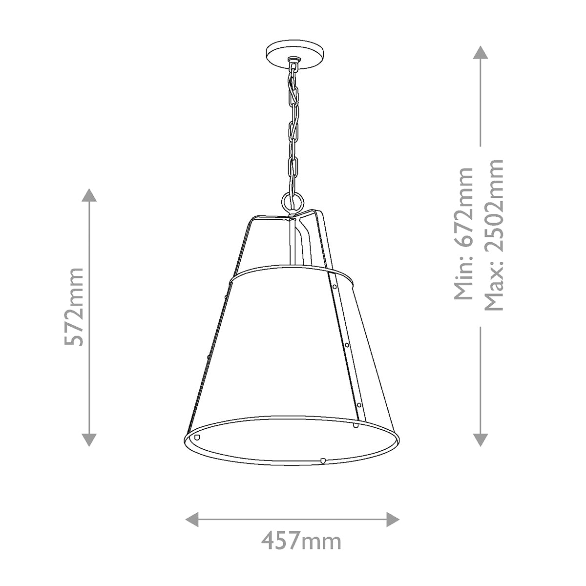 Etcher Large Single Drop Pendant in Black & Champagne Bronze