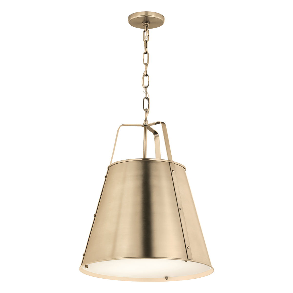 Etcher Large Single Drop Pendant in Champagne Bronze