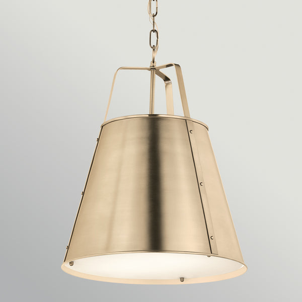 Etcher Large Single Drop Pendant in Champagne Bronze