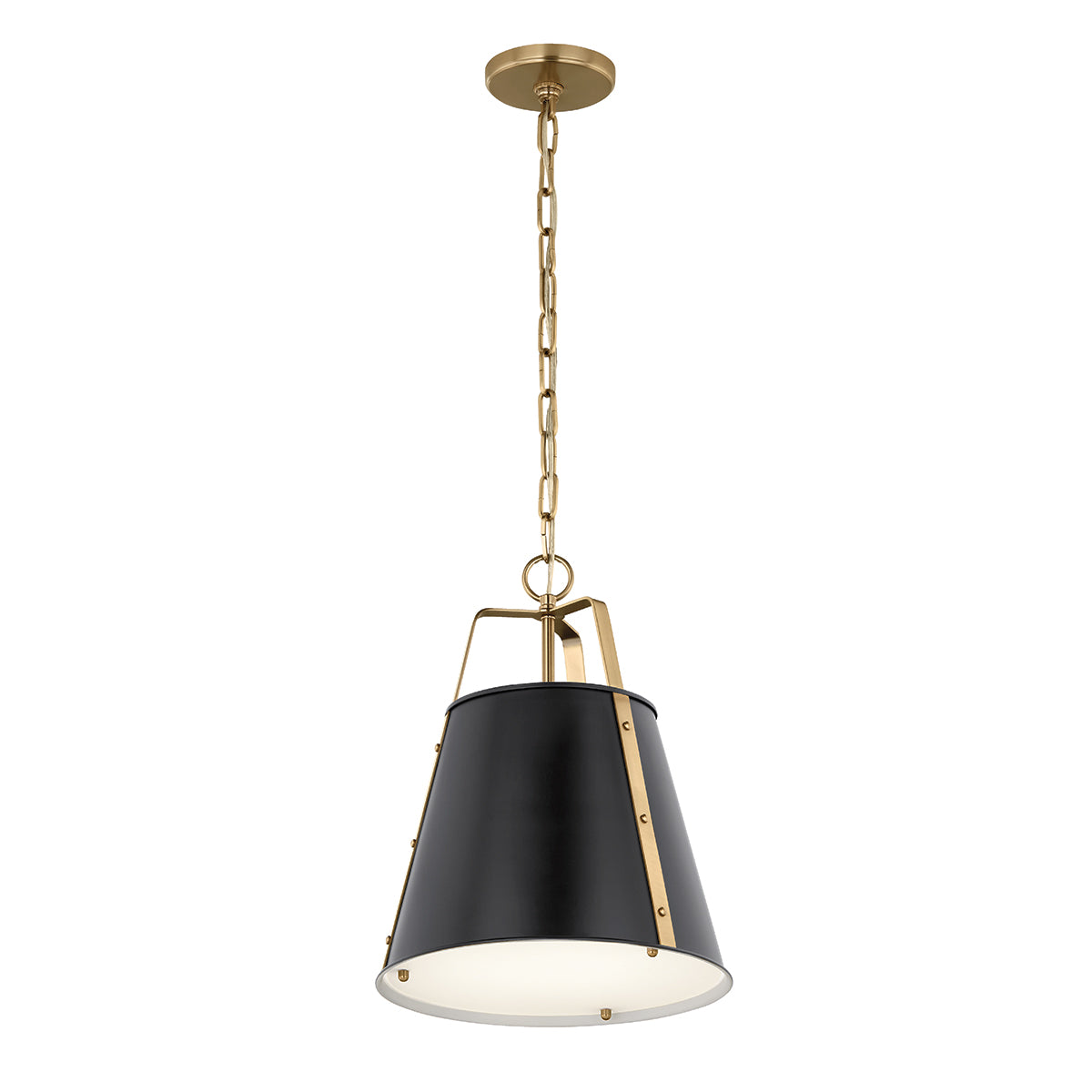 Etcher Medium Single Drop Pendant in Black & Champagne Bronze
