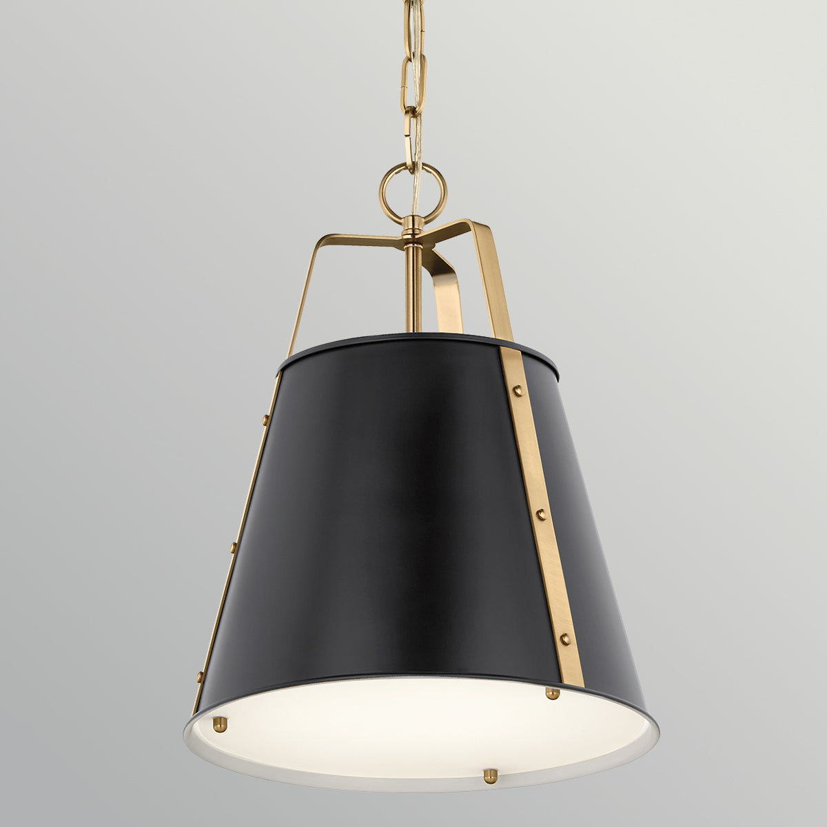 Etcher Medium Single Drop Pendant in Black & Champagne Bronze