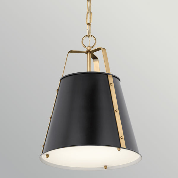 Etcher Medium Single Drop Pendant in Black & Champagne Bronze