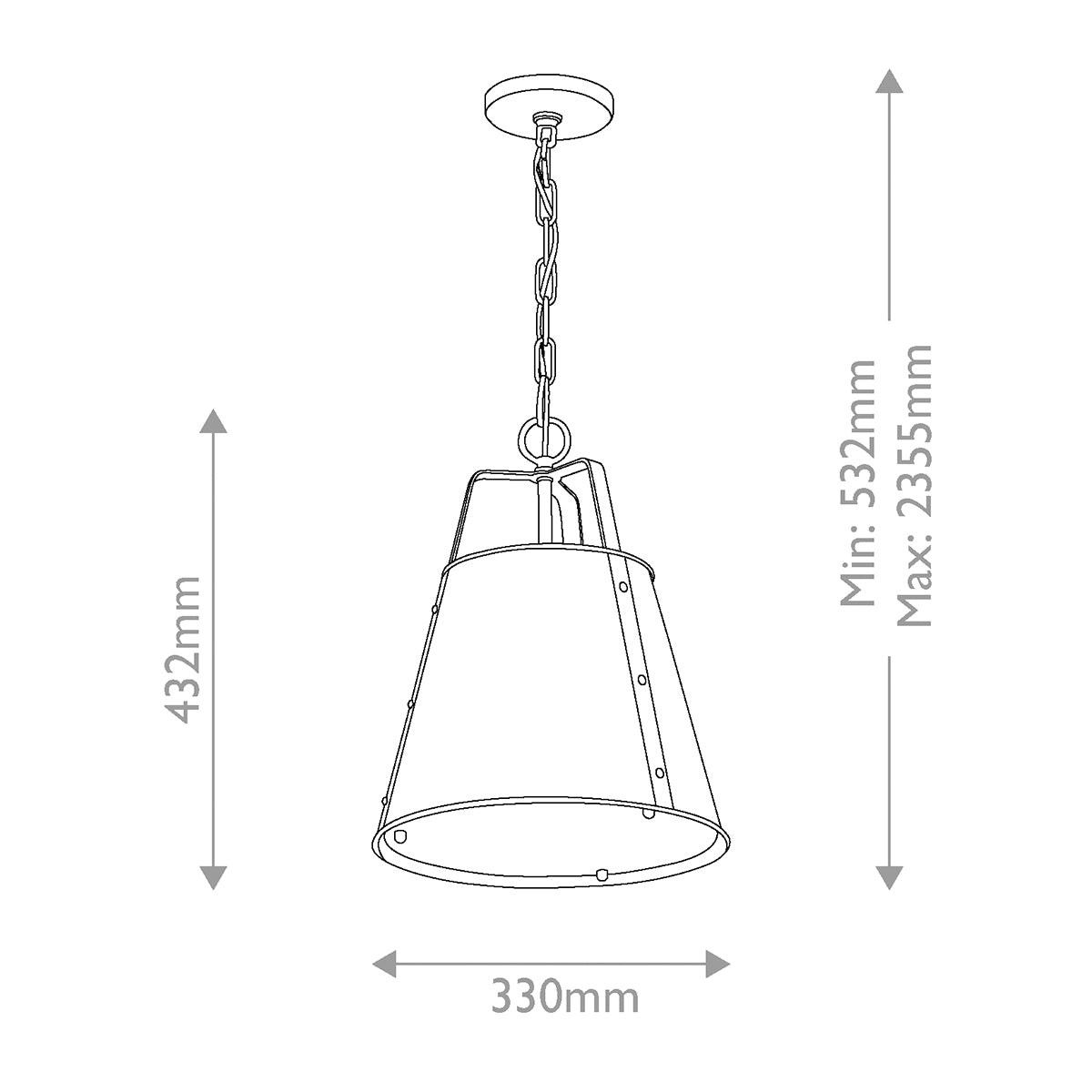 Etcher Medium Single Drop Pendant in Champagne Bronze