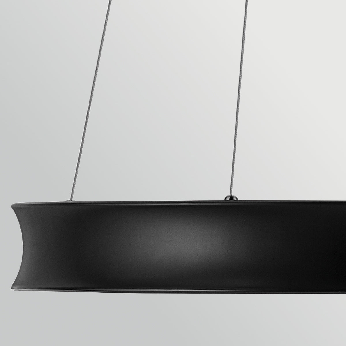 Larousse Medium LED Pendant in Black with Champagne Bronze Inner Circle