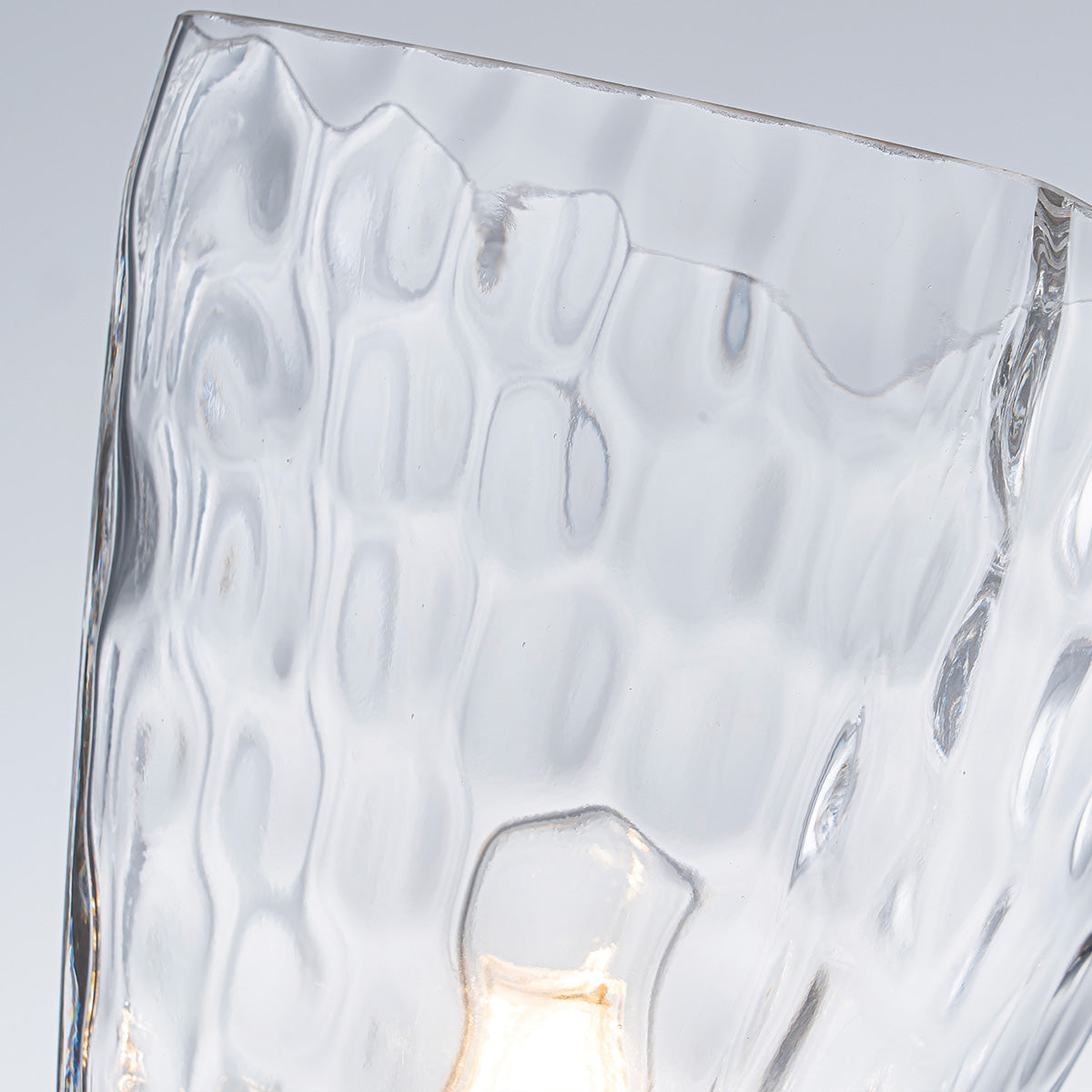 Marant IP44 Wall Light in Champagne Bronze and Clear Water Glass Shade