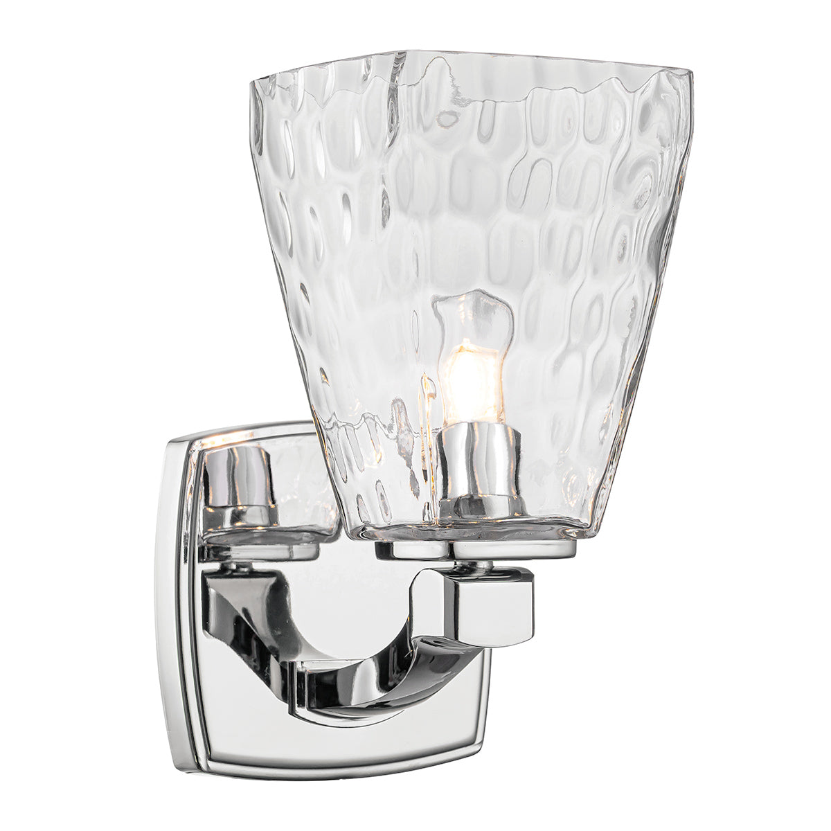 Marant IP44 Wall Light in Polished Chrome and Clear Water Glass Shade