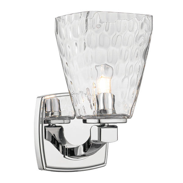Marant IP44 Wall Light in Polished Chrome and Clear Water Glass Shade