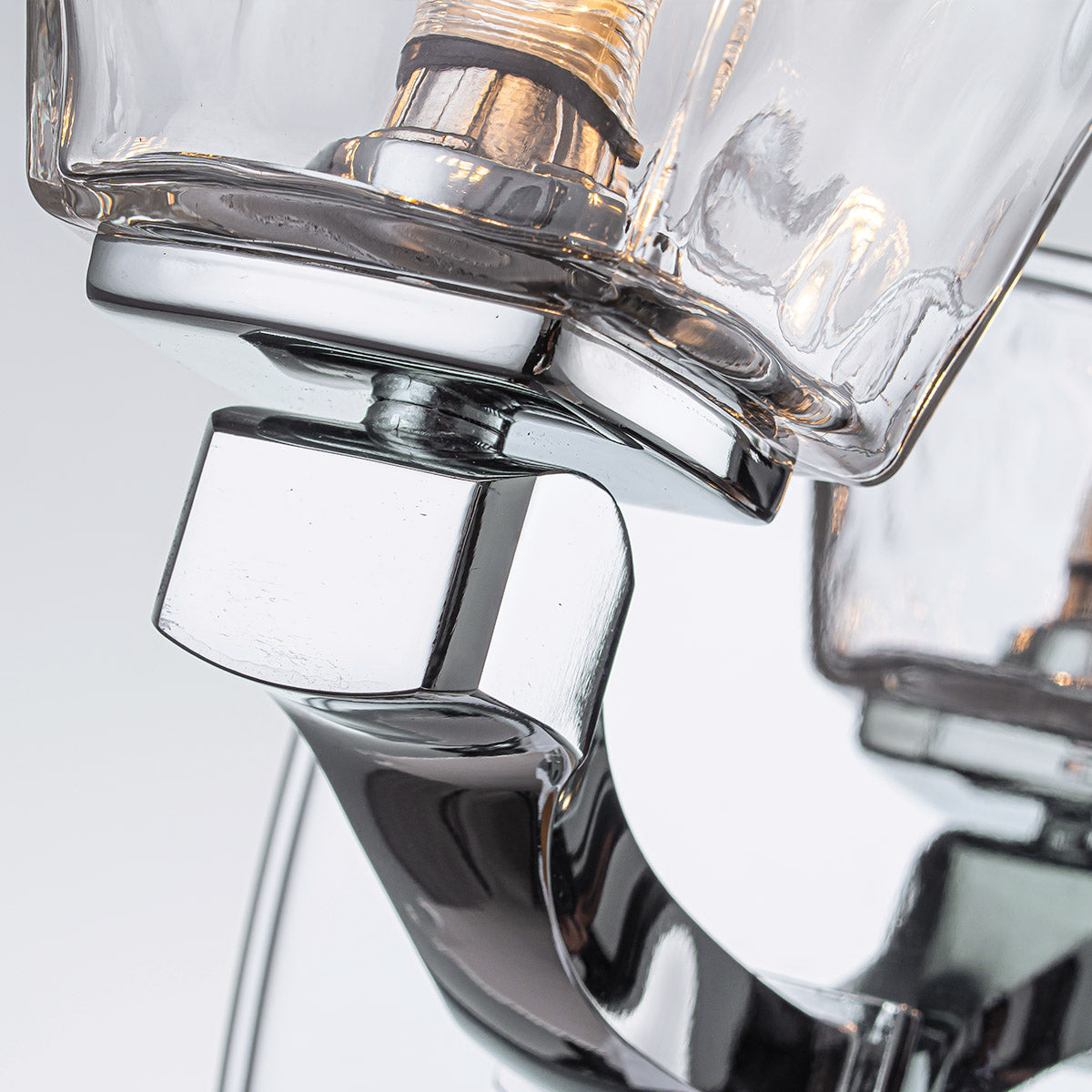 Marant IP44 Wall Light in Polished Chrome and Clear Water Glass Shade