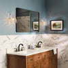 Marant IP44 Wall Light in Polished Chrome and Clear Water Glass Shade