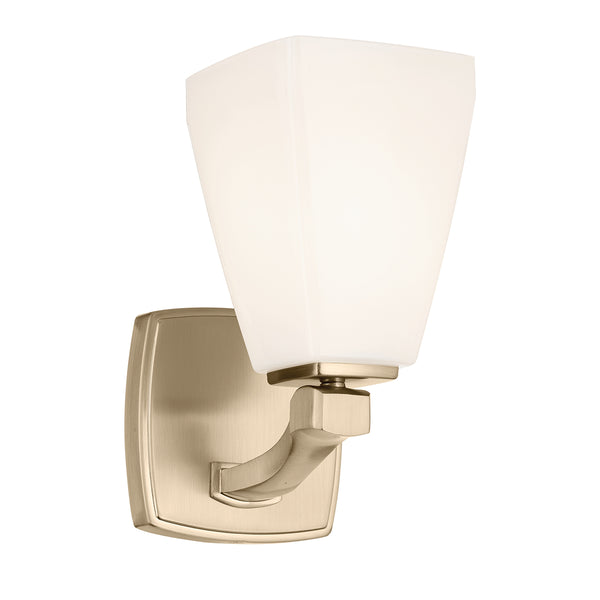 Marant IP44 Wall Light in Champagne Bronze and Opal Glass Shade