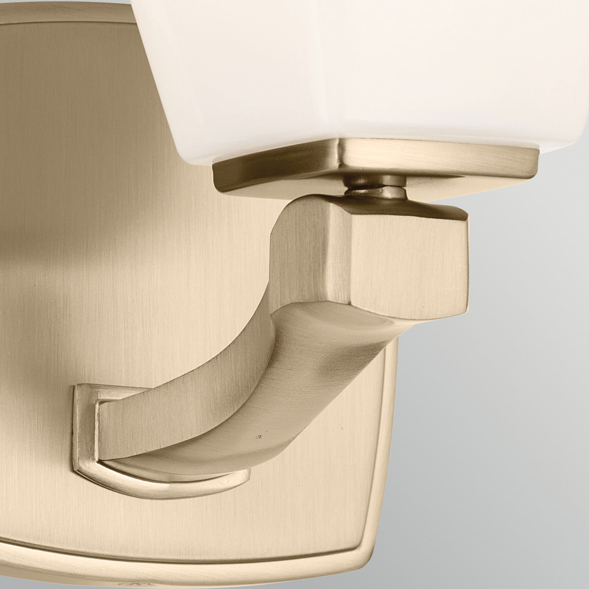 Marant IP44 Wall Light in Champagne Bronze and Opal Glass Shade