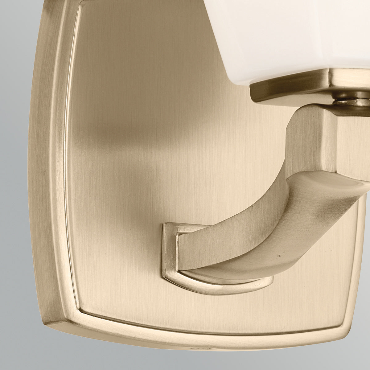 Marant IP44 Wall Light in Champagne Bronze and Opal Glass Shade