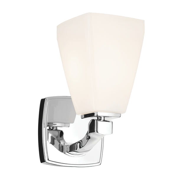 Marant IP44 Wall Light in Polished Chrome and Opal Glass Shade