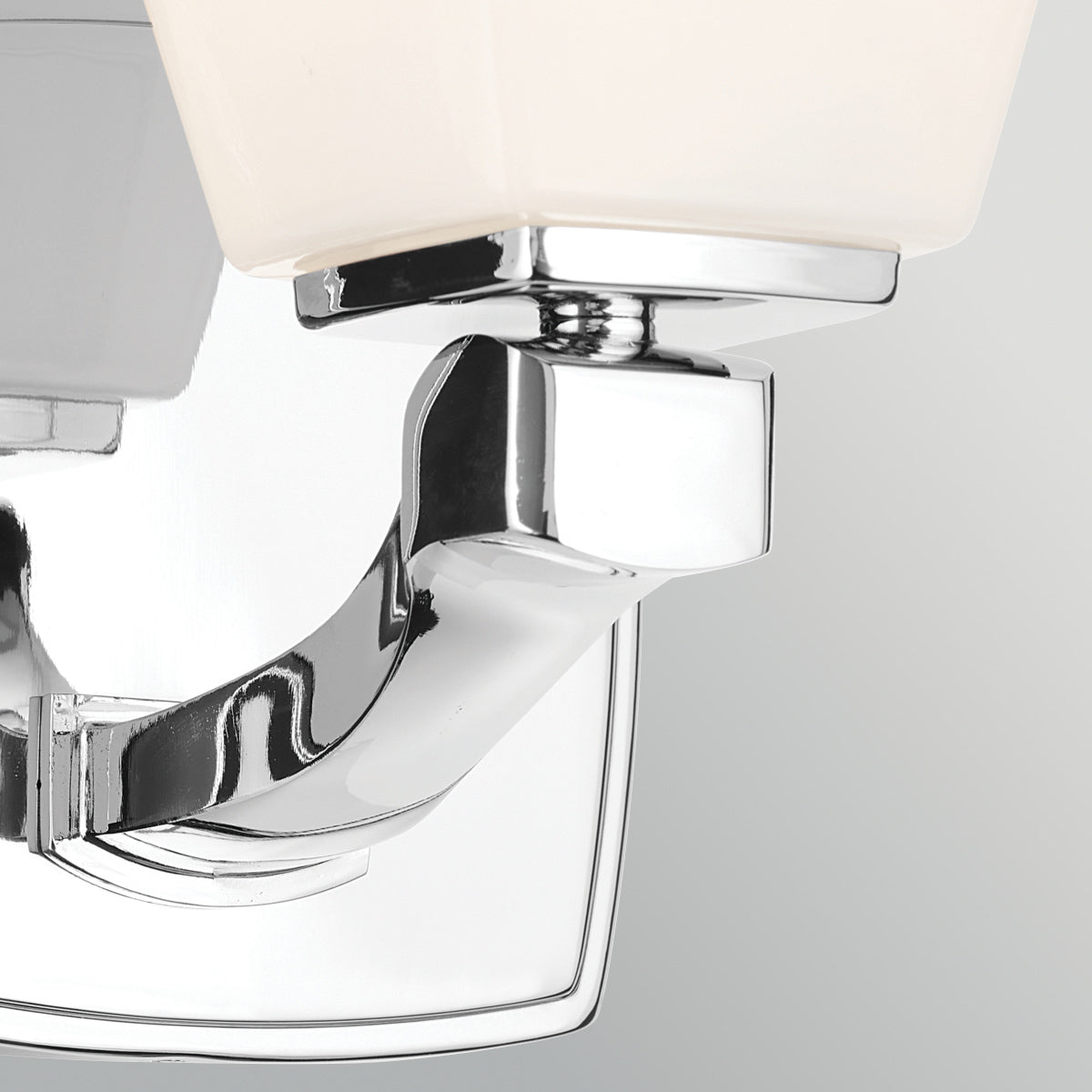 Marant IP44 Wall Light in Polished Chrome and Opal Glass Shade