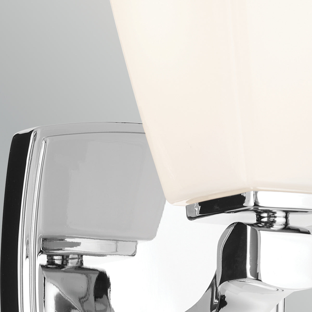 Marant IP44 Wall Light in Polished Chrome and Opal Glass Shade