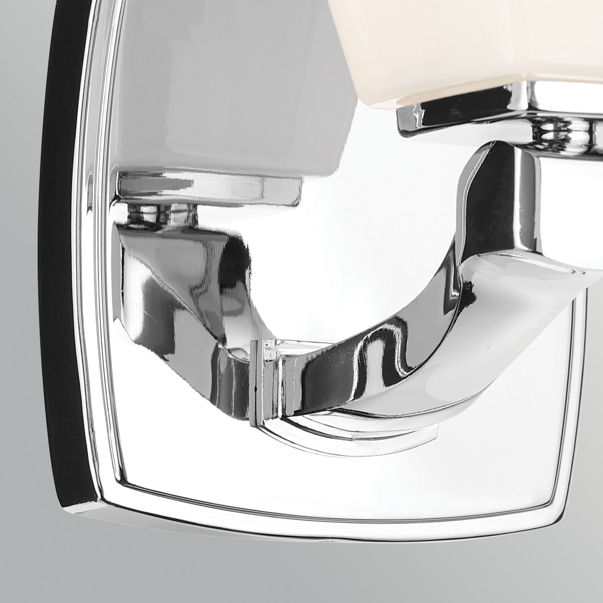 Marant IP44 Wall Light in Polished Chrome and Opal Glass Shade