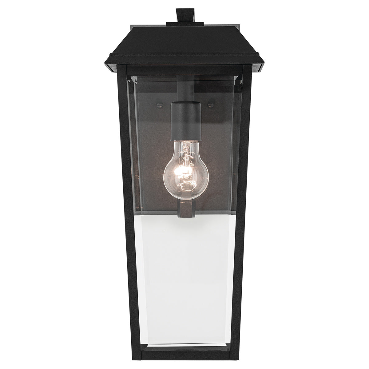 Mathus IP44 Medium Wall Lantern in Textured Black with Clear Glass
