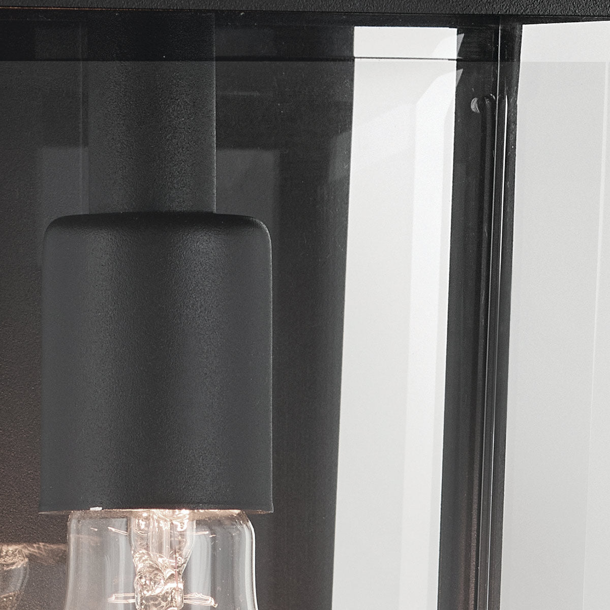 Mathus IP44 Medium Wall Lantern in Textured Black with Clear Glass