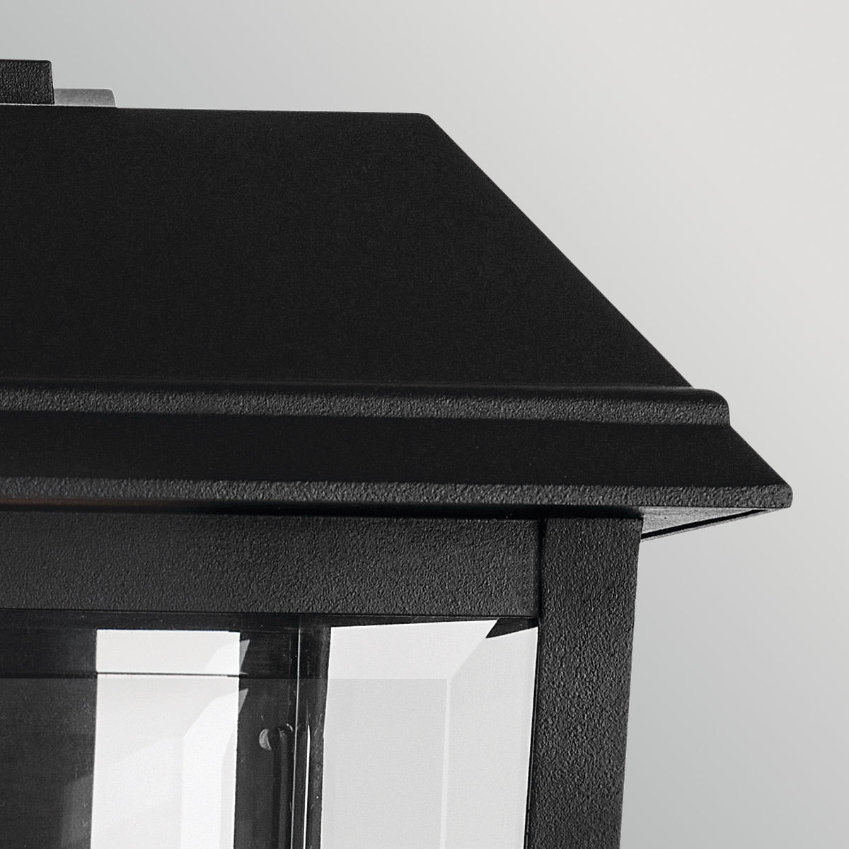 Mathus IP44 Medium Wall Lantern in Textured Black with Clear Glass