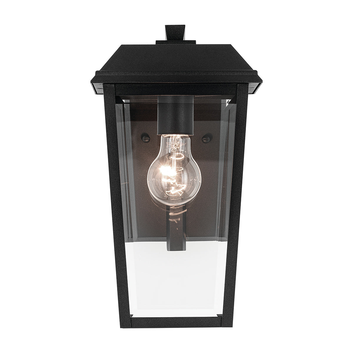 Mathus IP44 Small Wall Lantern in Textured Black with Clear Glass