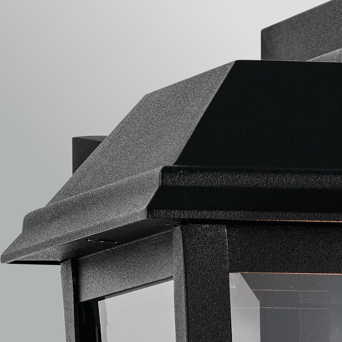 Mathus IP44 Small Wall Lantern in Textured Black with Clear Glass