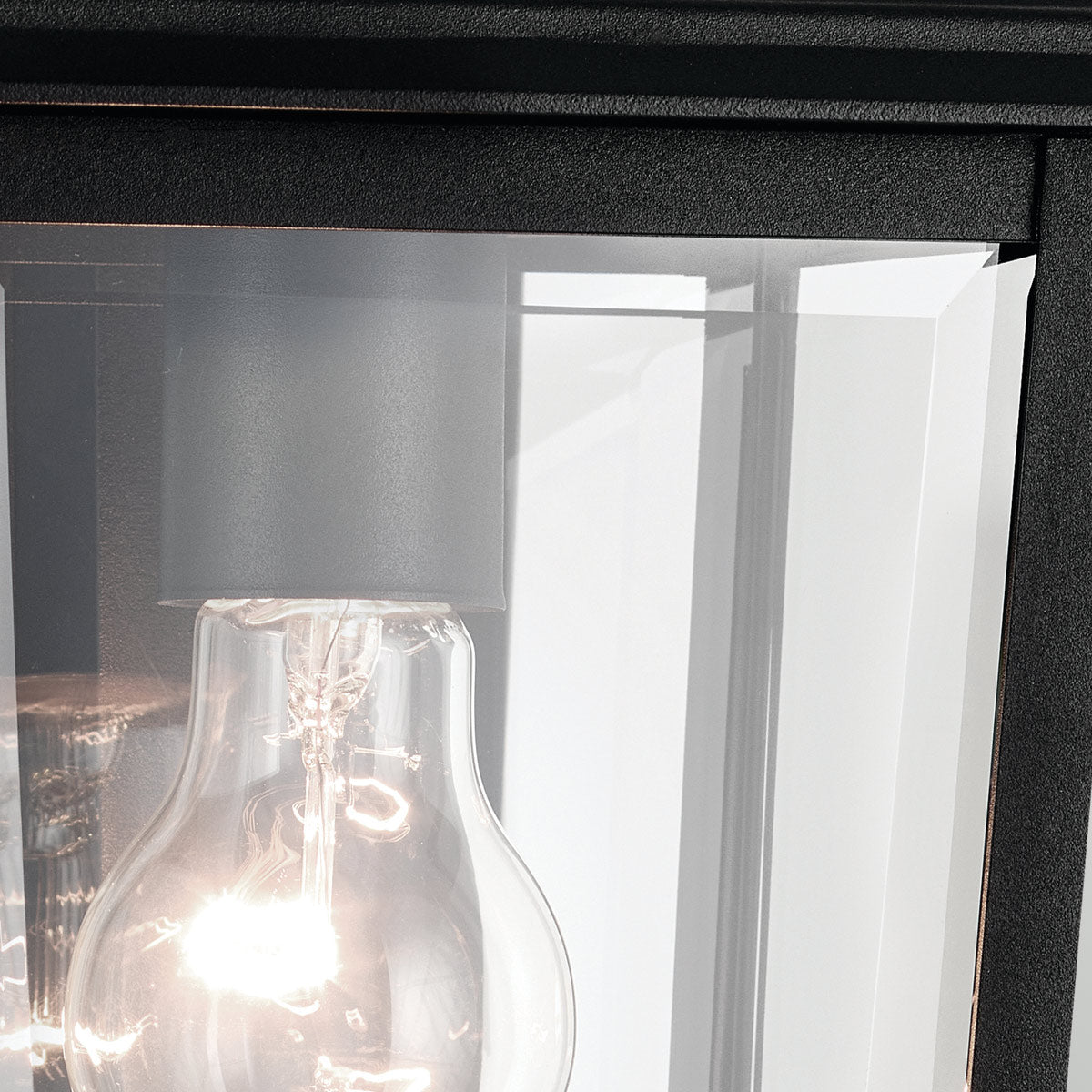Mathus IP44 Small Wall Lantern in Textured Black with Clear Glass