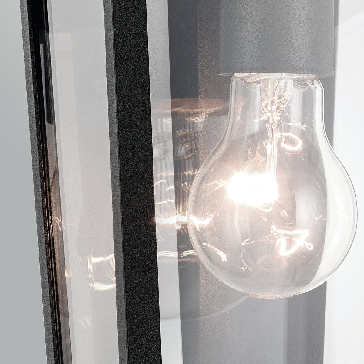 Mathus IP44 Small Wall Lantern in Textured Black with Clear Glass