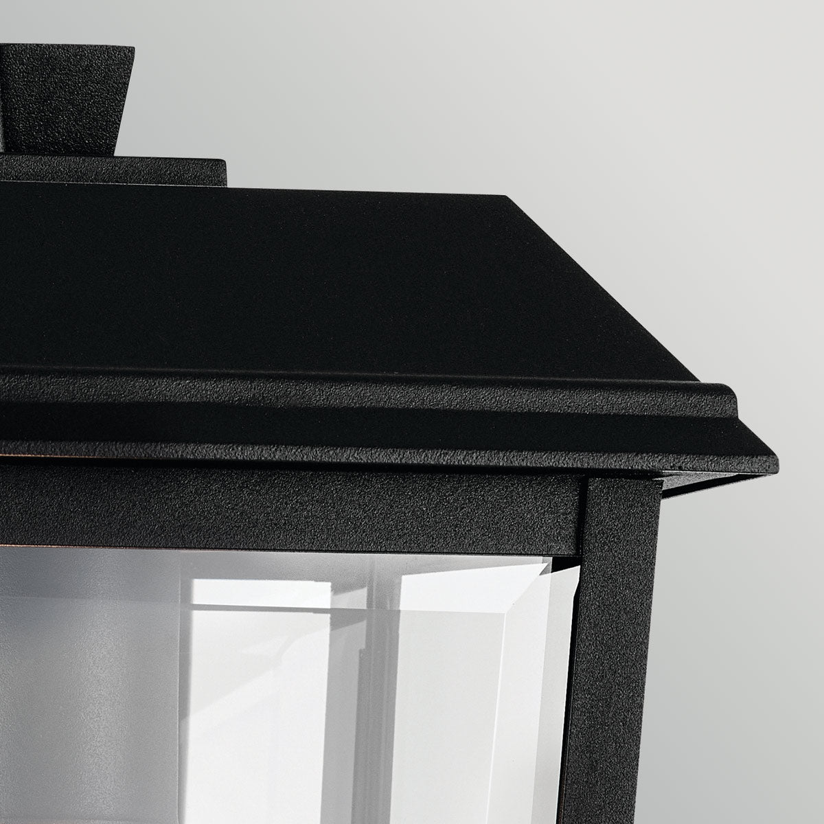 Mathus IP44 Small Wall Lantern in Textured Black with Clear Glass