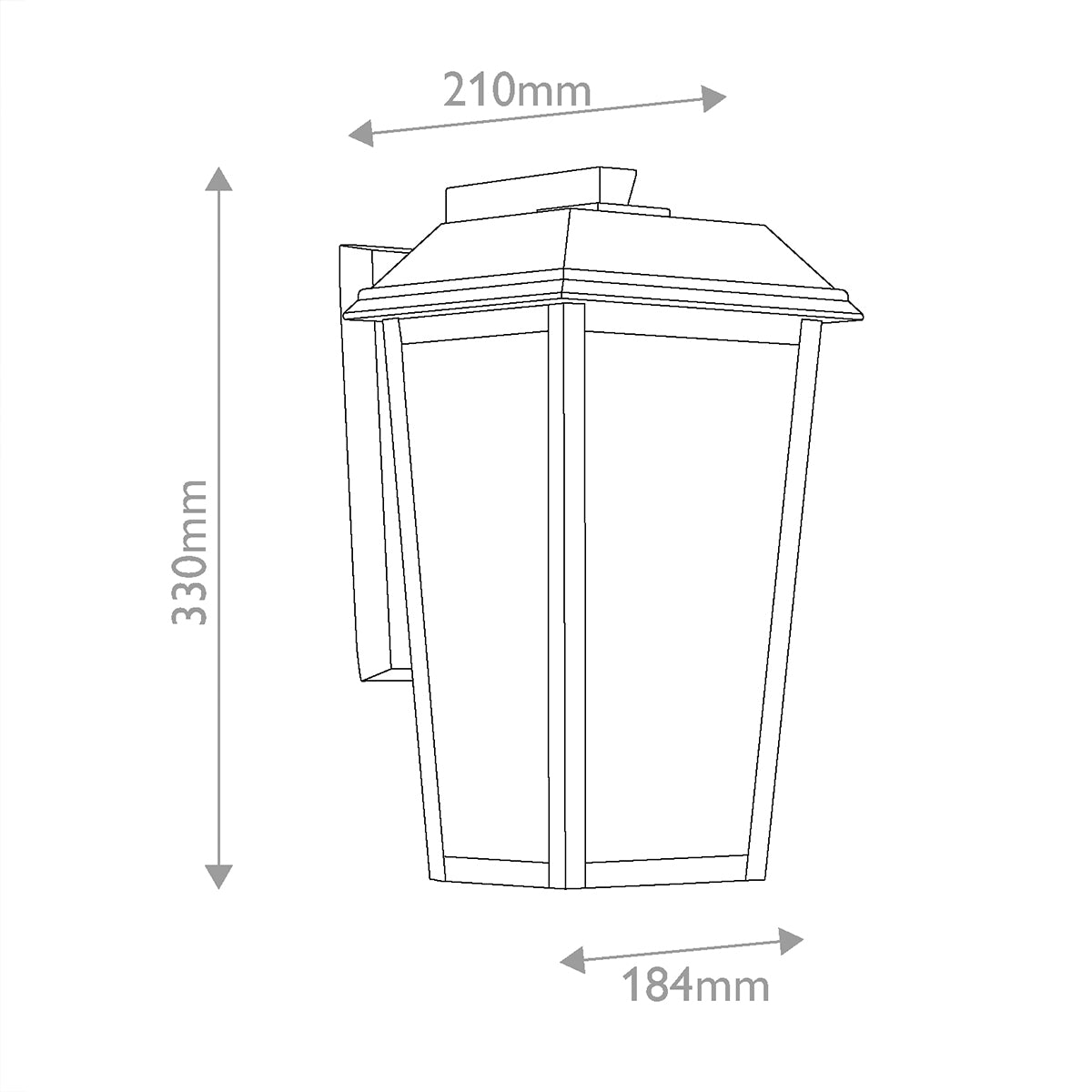 Mathus IP44 Small Wall Lantern in Textured Black with Clear Glass