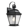 Mount Vernon IP44 Large Wall Lantern in Black with Clear Seedy Glass