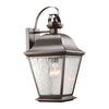 Mount Vernon IP44 Large Wall Lantern in Old Bronze with Clear Seedy Glass