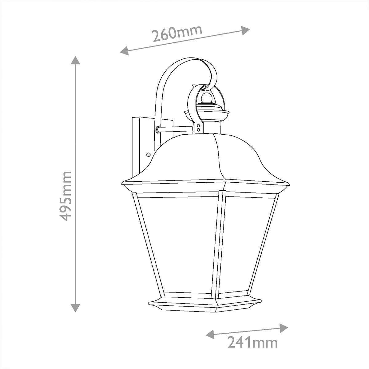 Mount Vernon IP44 Large Wall Lantern in Old Bronze with Clear Seedy Glass