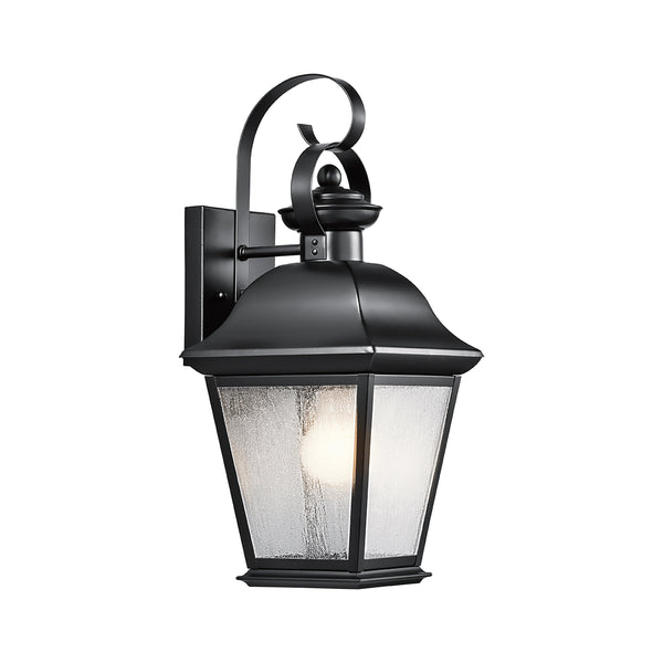 Mount Vernon IP44 Medium Wall Lantern in Black with Clear Seedy Glass
