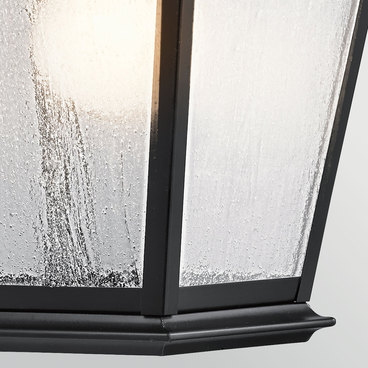 Mount Vernon IP44 Medium Wall Lantern in Black with Clear Seedy Glass