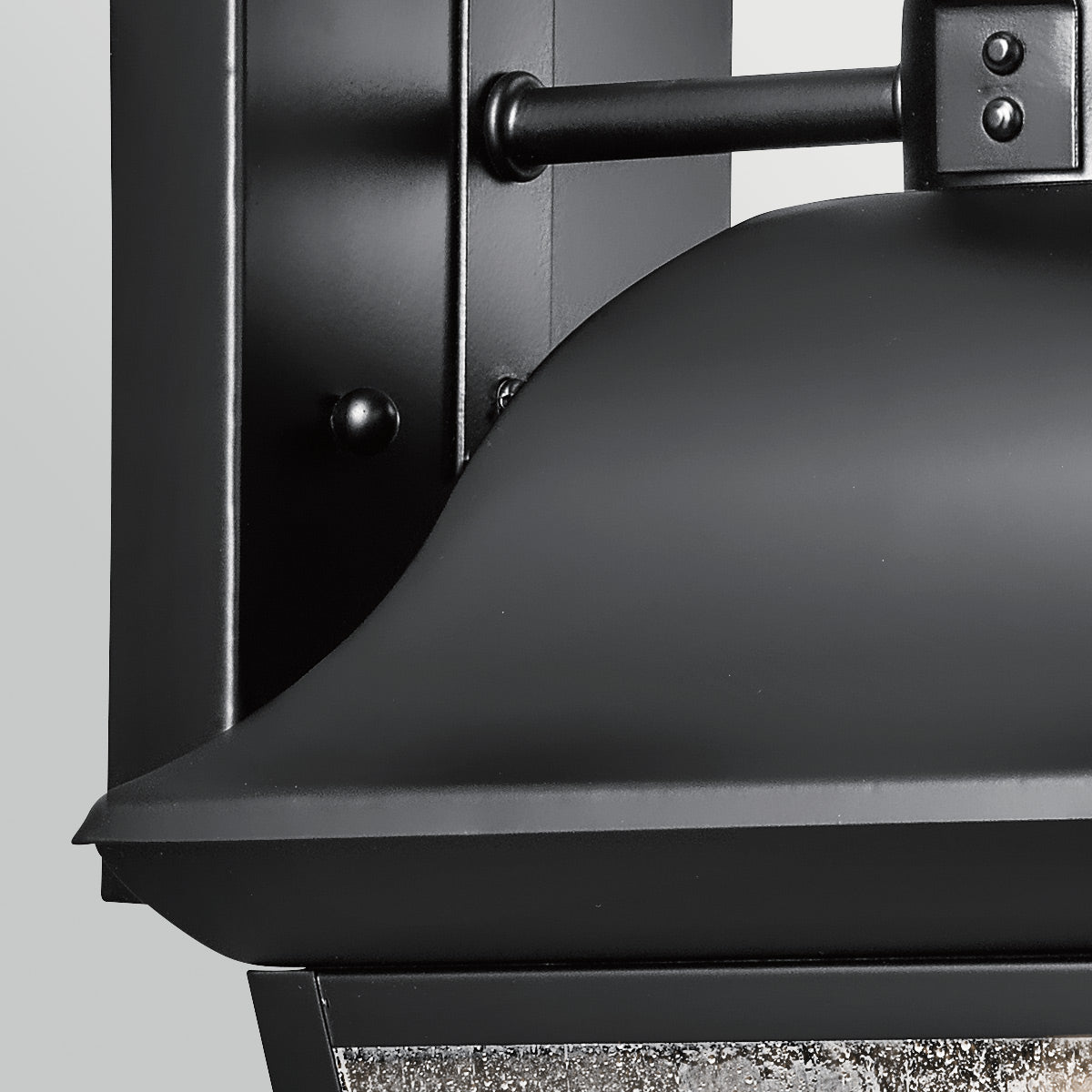 Mount Vernon IP44 Medium Wall Lantern in Black with Clear Seedy Glass