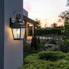 Mount Vernon IP44 Medium Wall Lantern in Black with Clear Seedy Glass